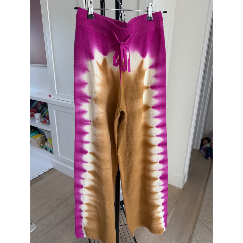 Electric & Rose Cashmere Blend Tie Dye Pants S in Pink - Picture 1 of 4